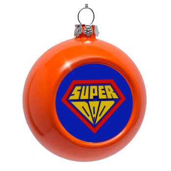 Super Dad 3D, Στολίδι Χριστουγεννιάτικη μπάλα δένδρου Πορτοκαλί 8cm