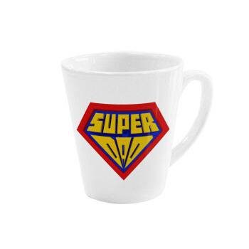 Super Dad 3D, Κούπα κωνική Latte Λευκή, κεραμική, 300ml