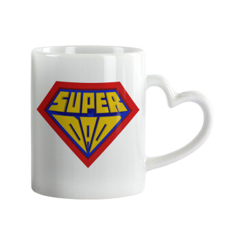 Super Dad 3D, Mug heart handle, ceramic, 330ml