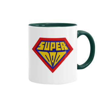 Super Dad 3D, Mug colored green, ceramic, 330ml