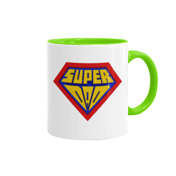 Super Dad 3D, Mug colored light green, ceramic, 330ml