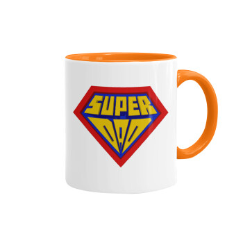 Super Dad 3D, Κούπα χρωματιστή πορτοκαλί, κεραμική, 330ml