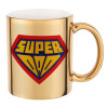 Mug ceramic, gold mirror, 330ml