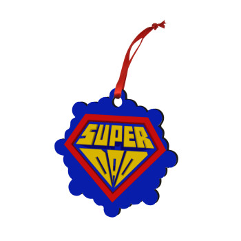 Super Dad 3D, Christmas ornament snowflake wooden 7.5cm