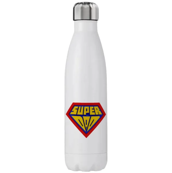 Super Dad 3D — Μεταλλικό παγούρι θερμός (Stainless steel), διπλού τοιχώματος, 750ml