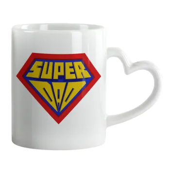 Super Dad 3D, Mug heart handle, ceramic, 330ml