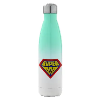 Super Dad 3D, Metal mug thermos Green/White (Stainless steel), double wall, 500ml