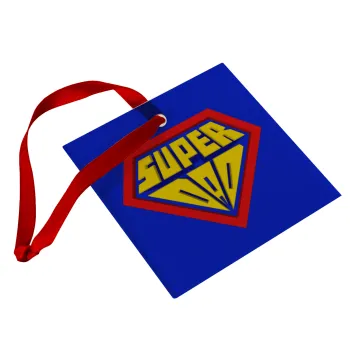 Super Dad 3D, Στολίδι Χριστουγεννιάτικο στολίδι γυάλινο τετράγωνο 9x9cm