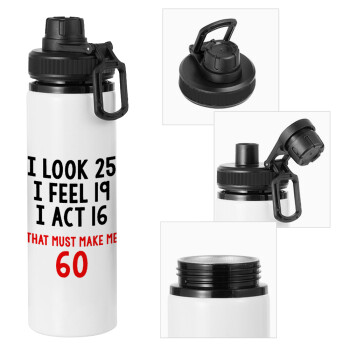 I look, i feel, i act..., Metal water bottle with safety cap, aluminum 850ml