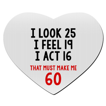 I look, i feel, i act..., Mousepad heart 23x20cm