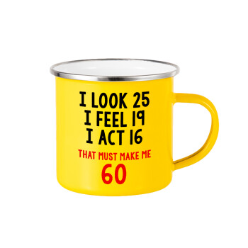 I look, i feel, i act..., Κούπα Μεταλλική εμαγιέ Κίτρινη 360ml