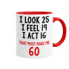 Mug colored red, ceramic, 330ml