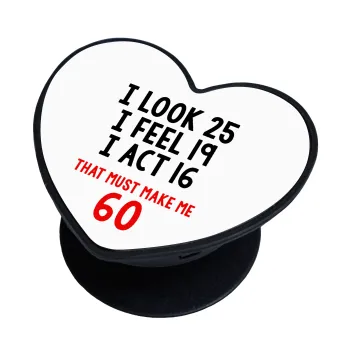 I look, i feel, i act..., Phone Holders Stand  καρδιά Μαύρο Βάση Στήριξης Κινητού στο Χέρι