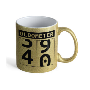 OLDOMETER, Κούπα Χρυσή Glitter που γυαλίζει, κεραμική, 330ml
