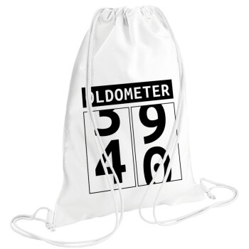 OLDOMETER, Τσάντα πλάτης πουγκί GYMBAG λευκή (28x40cm)