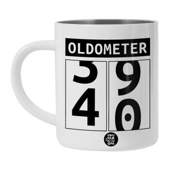 OLDOMETER, BIG Mug Stainless steel double wall (450ml, White)