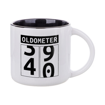 OLDOMETER, Κούπα κεραμική 400ml Λευκή/Μαύρη
