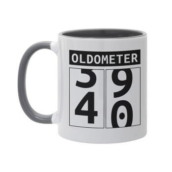 OLDOMETER, Mug colored grey, ceramic, 330ml