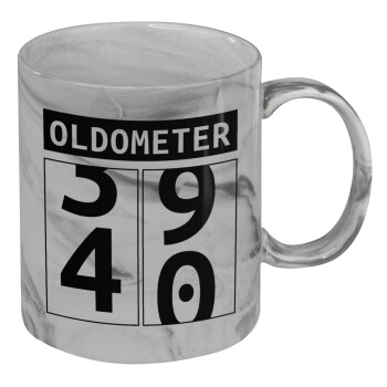 OLDOMETER, Mug ceramic marble style, 330ml