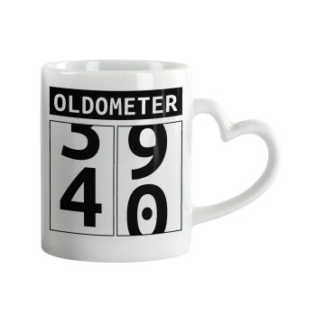 OLDOMETER, Mug heart handle, ceramic, 330ml