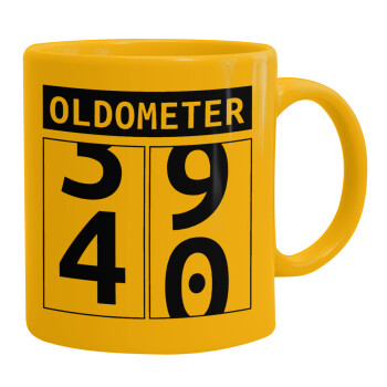 OLDOMETER, Ceramic coffee mug yellow, 330ml (1pcs)