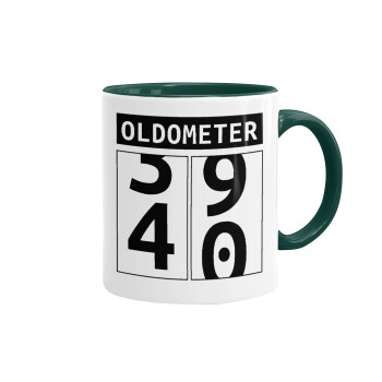 OLDOMETER, Mug colored green, ceramic, 330ml
