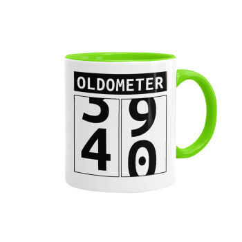 OLDOMETER, Mug colored light green, ceramic, 330ml