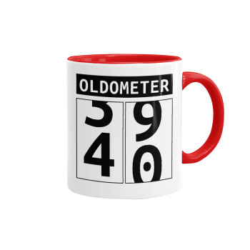 OLDOMETER, Mug colored red, ceramic, 330ml