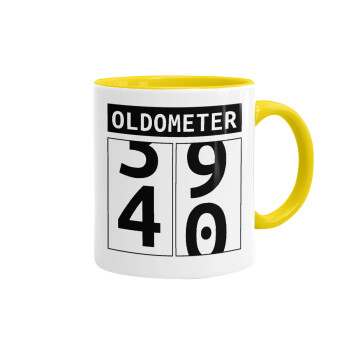 OLDOMETER, Mug colored yellow, ceramic, 330ml