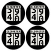 SET of 4 round wooden coasters (9cm)