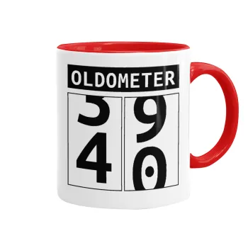 OLDOMETER, Κούπα χρωματιστή κόκκινη, κεραμική, 330ml
