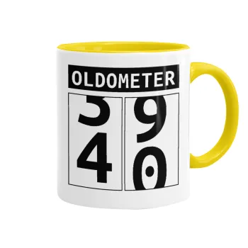 OLDOMETER, Mug colored yellow, ceramic, 330ml