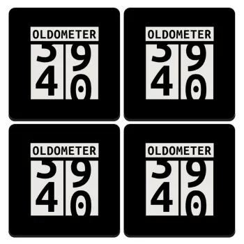 OLDOMETER, ΣΕΤ 4 Σουβέρ ξύλινα τετράγωνα (9cm)