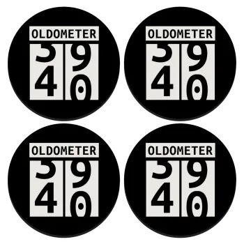 OLDOMETER, ΣΕΤ 4 Σουβέρ ξύλινα στρογγυλά (9cm)