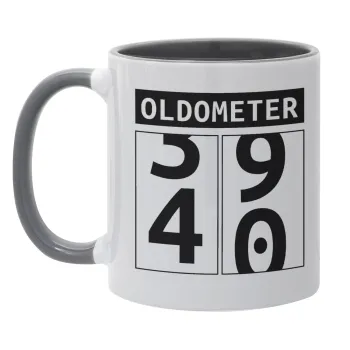 OLDOMETER, Mug colored grey, ceramic, 330ml
