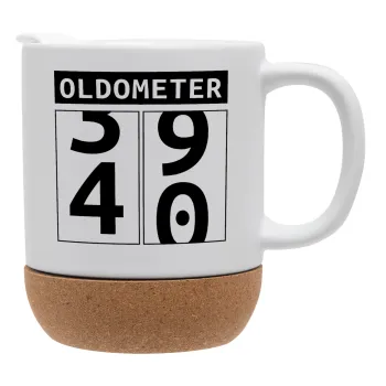 OLDOMETER, Κούπα, κεραμική με βάση φελού και καπάκι (ΜΑΤ), 330ml