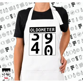 OLDOMETER, Ποδιά μακριά Σεφ ολόσωμη με τσέπες white (ΕΝΗΛΙΚΩΝ)