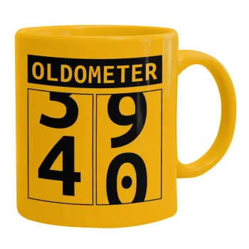 OLDOMETER, Ceramic coffee mug yellow, 330ml