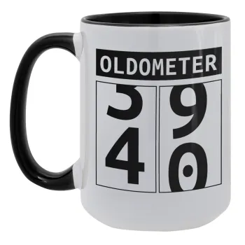 OLDOMETER, Κούπα Mega 15oz, κεραμική Μαύρη, 450ml