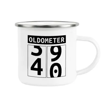OLDOMETER, Κούπα Μεταλλική εμαγιέ λευκη 360ml