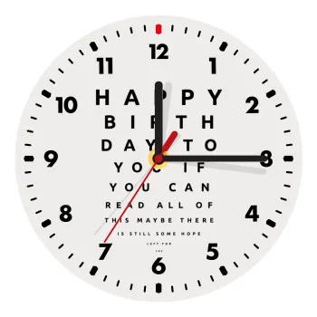 EYE tester happy birthday., Wooden wall clock (20cm)