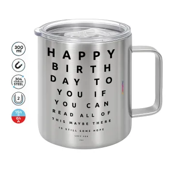 EYE tester happy birthday., Mug Stainless steel double wall 300ml
