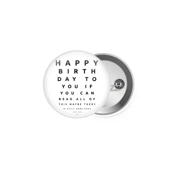 EYE tester happy birthday., Κονκάρδα παραμάνα 5cm
