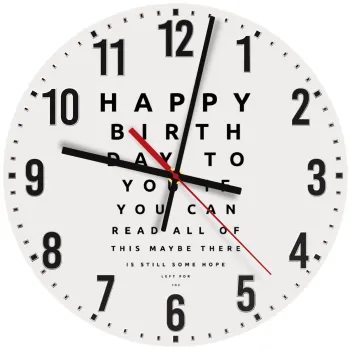 EYE tester happy birthday., Ρολόι τοίχου ξύλινο (30cm)