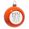 Orange Christmas tree ornament bauble 8cm