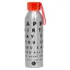 Aluminum Sports Bottle 650ml – Silver with Red Cap and Silicone Strap