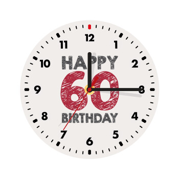 Happy 60 birthday!!!, Wooden wall clock (20cm)