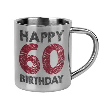 Happy 60 birthday!!!, Mug Stainless steel double wall 300ml