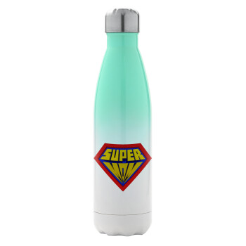 Super Mom 3D, Metal mug thermos Green/White (Stainless steel), double wall, 500ml