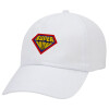 Super Mom 3D, Καπέλο ενηλίκων Jockey Λευκό (snapback, 5-φύλλο, unisex)